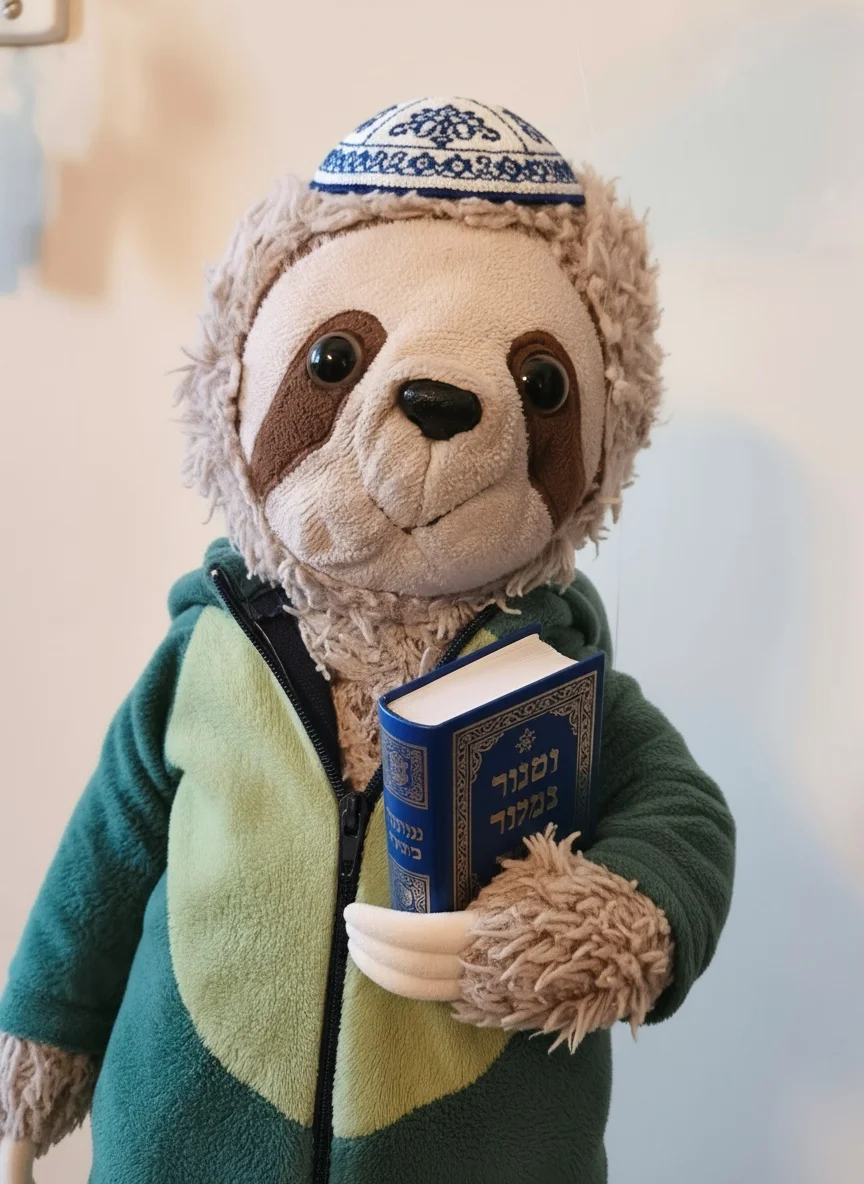 Sloth Prayer Book Jewish Kippah