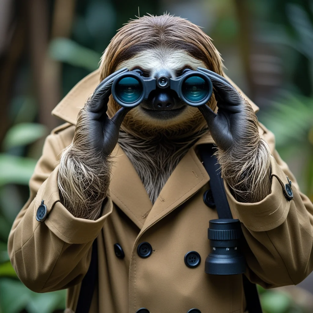 Sloth Trench Coat Binoculars