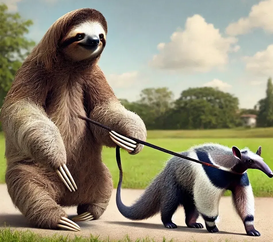 Sloth Walking Anteater