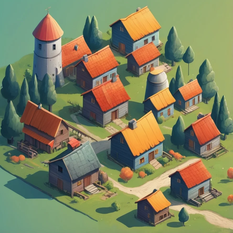 Small Village Illustration
