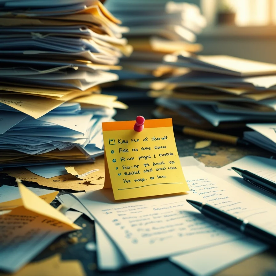 Sticky Note On Desk