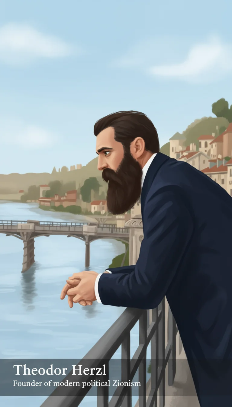 Theodor Herzl Portrait Illustration Alt